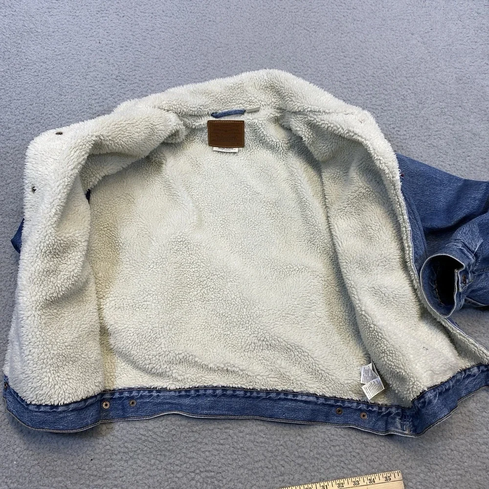 Levi's Premium E Jacket Men's XL Trucker Denim Sherpa Lined‎ Grunge Work 90's